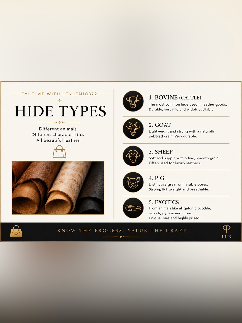 FYI Time with Jenjen10372 - Leather Hide Types